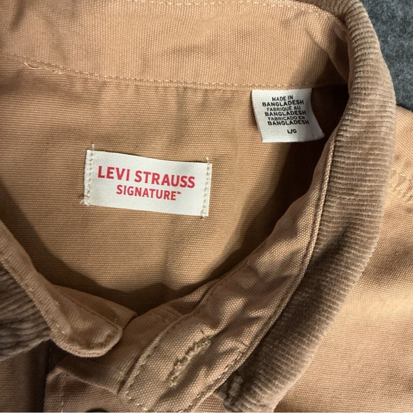 Levi Strauss Signature Men's Utility Corduroy Collar Shirt Jacket in a tan - Picture 2 of 9